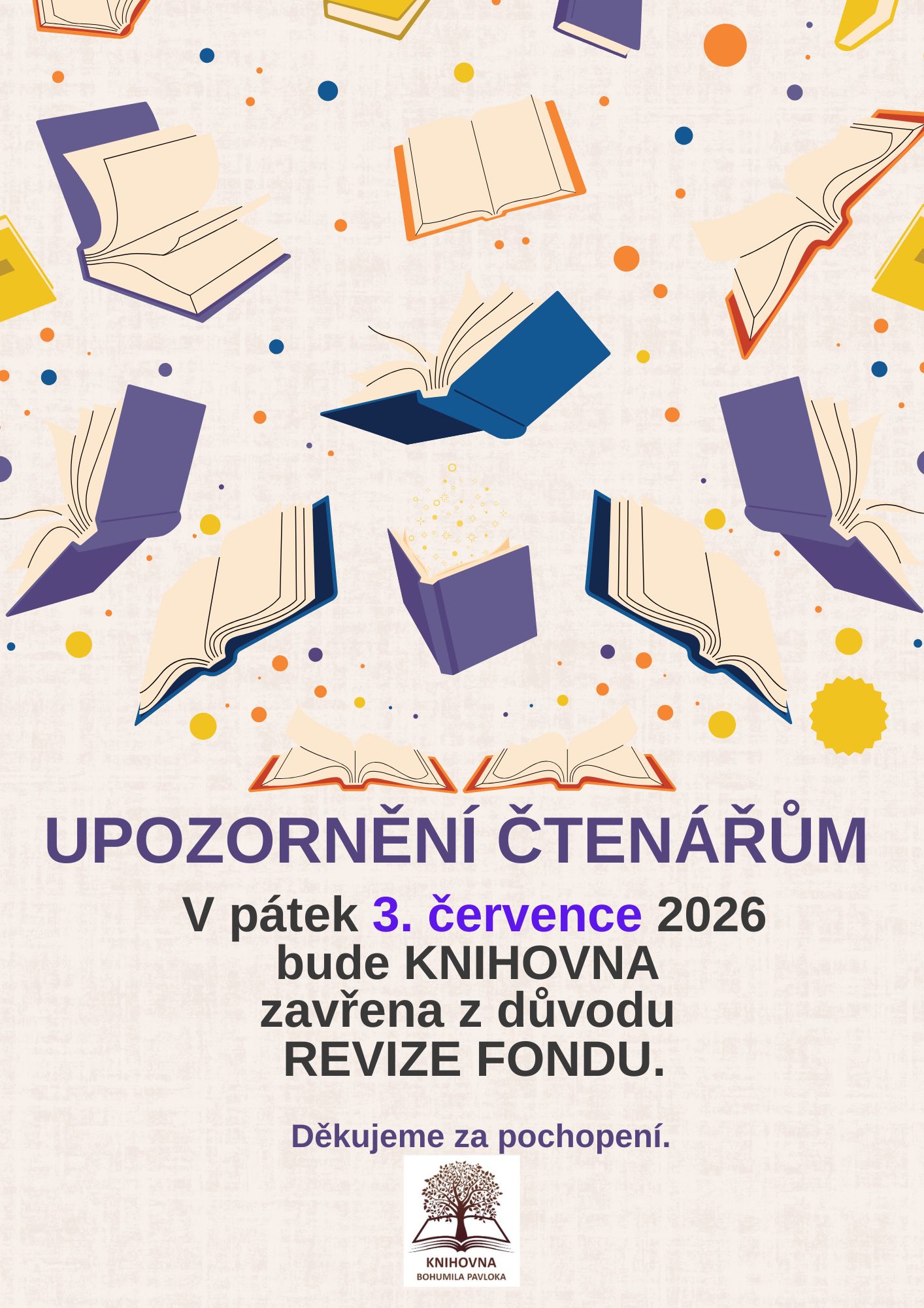 Uzavírka knihovny revize Řepiště