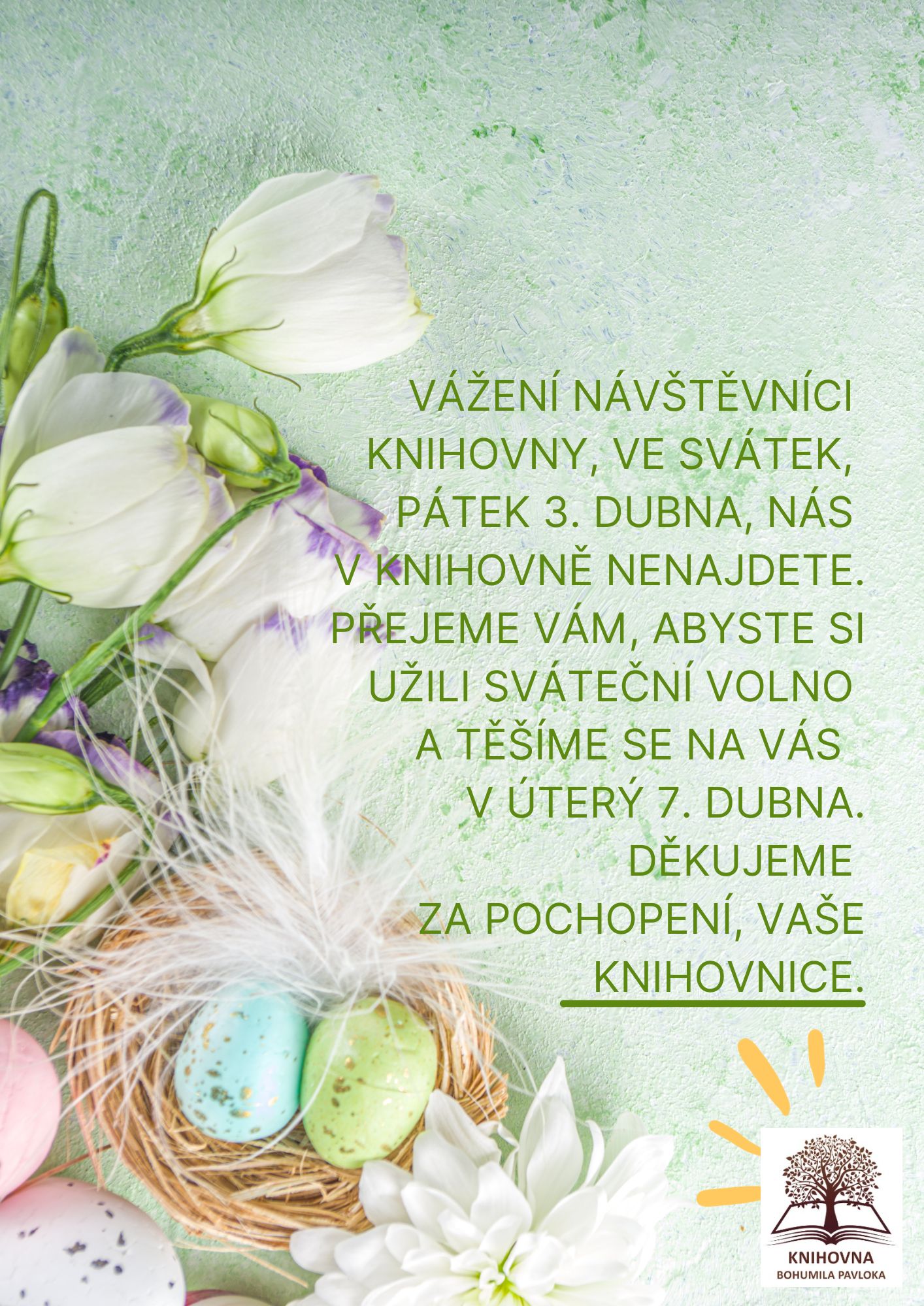 Velikonoční půjčovní doba 2026